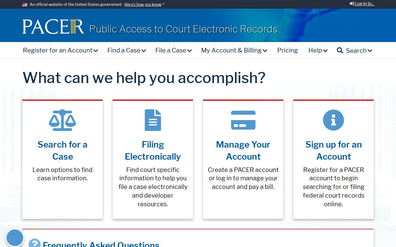 PACER search access for Jackson County federal criminal court case records