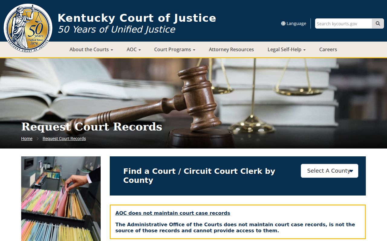 Kentucky court instructions for Jackson County criminal court case records