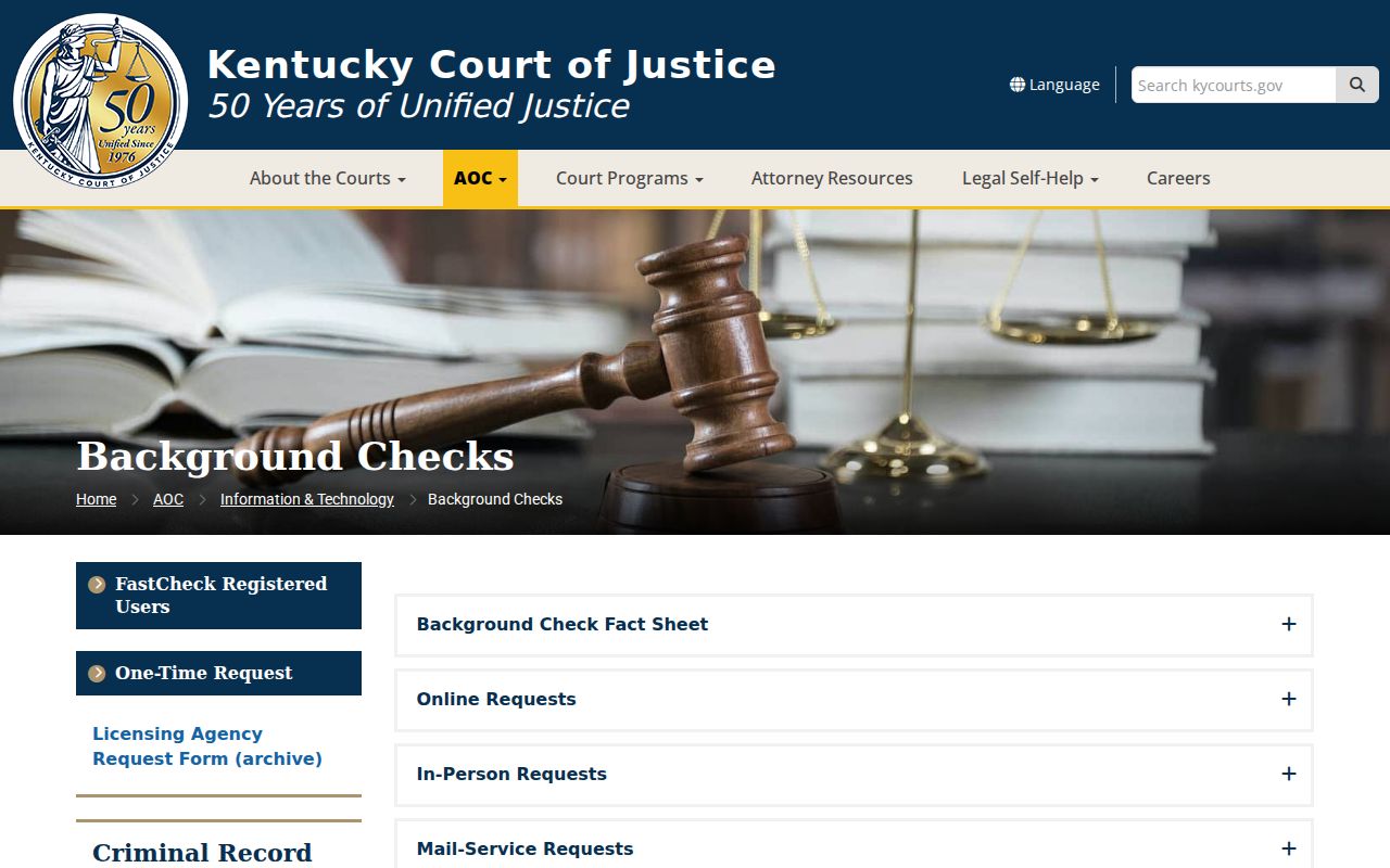Jackson County criminal history AOC report options