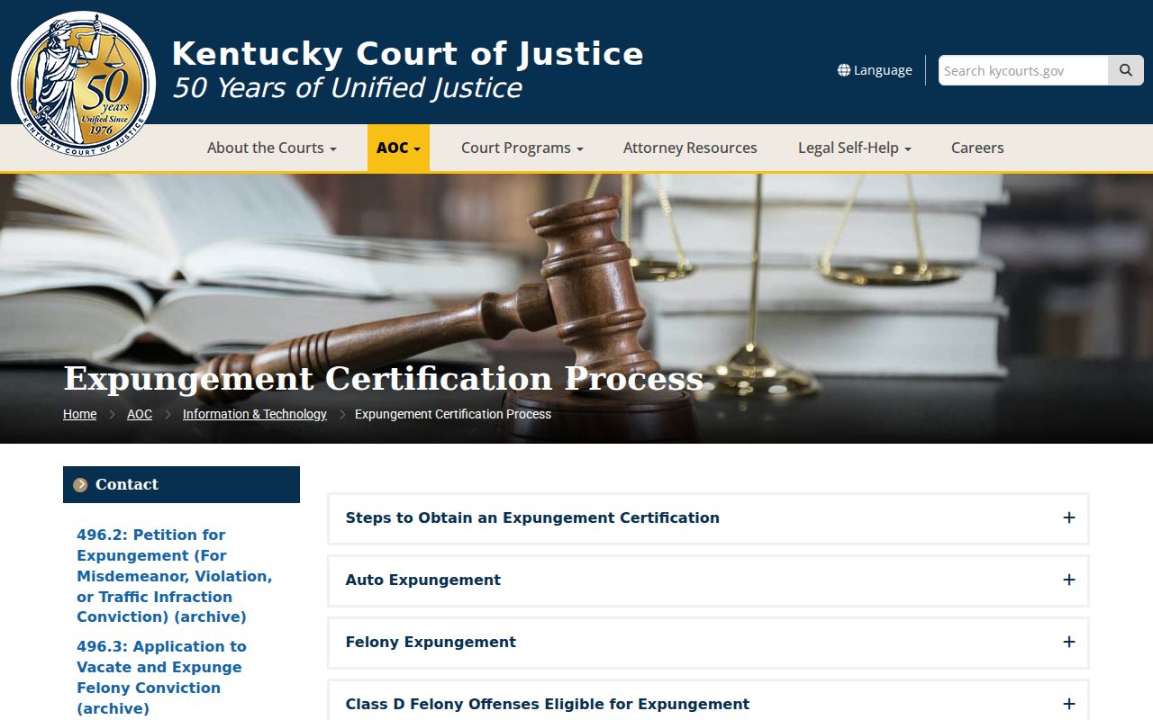 Jackson County criminal history expungement certification workflow