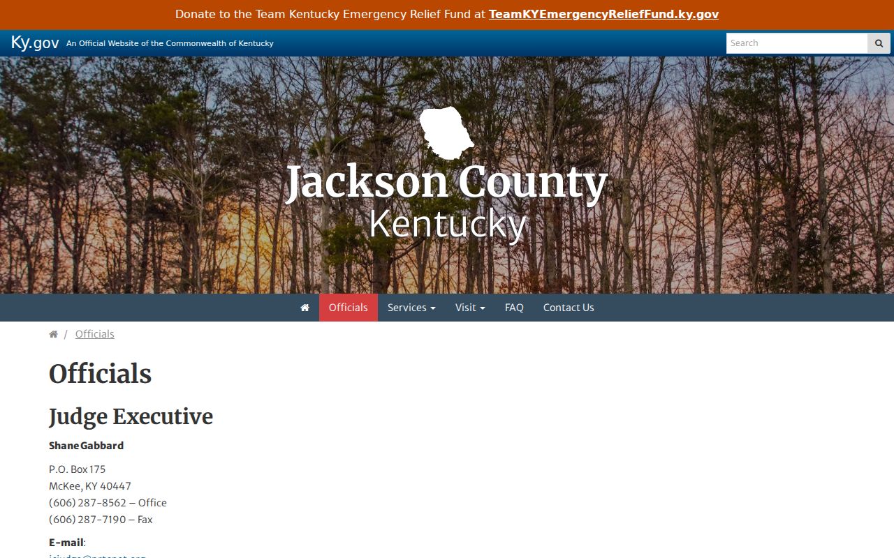 Jackson County criminal record officials directory