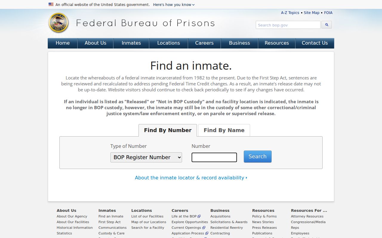 Federal custody locator distinguished from Jackson County sex offender registry records